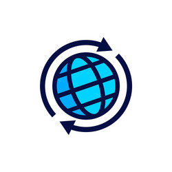 earth movement line icon rotation vector image