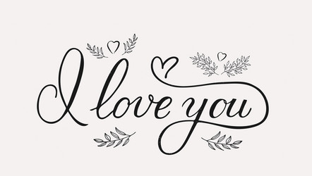 i love you calligraphy lettering with hearts vector image