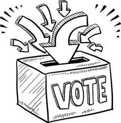 doodle vote ballot box vector image