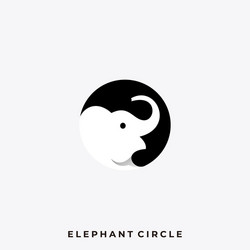 Elephant circle template vector