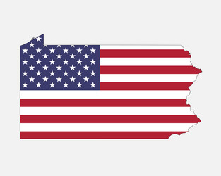 pennsylvania map on american flag vector image