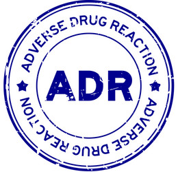 grunge blue ad abbreviation adverse drug vector image