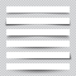 set of white blank paper scraps with shadows page vector image