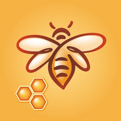 Bee logo honey vector