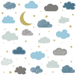 baby clouds stars moon pattern seamless vector image