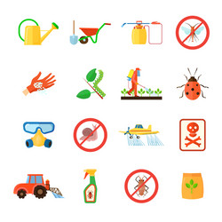 pesticides icons set vector image