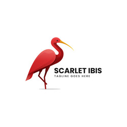 Logo scarlet ibis gradient colorful style vector