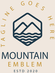 monoline mountain logo template vector image