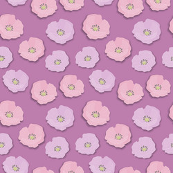 Seamless flower pattern with pink and lilac wild vector