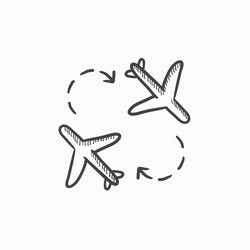 airplanes sketch icon vector image