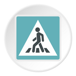 sign pedestrian crossing icon flat style vector image