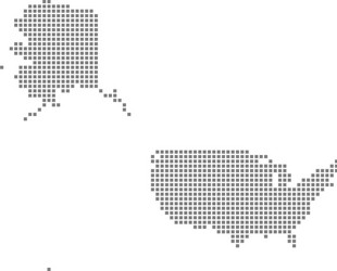 pixel map of usa mercator dotted vector image