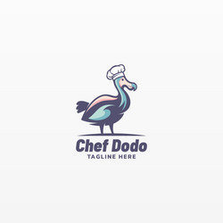 logo chef dodo simple mascot style vector image