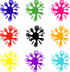 set of colored blots on the white background vector image