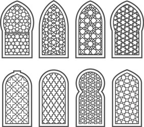 arabian window with ornament - grating decorated vector image