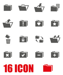 grey folder icon set vector image