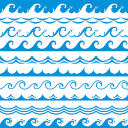 sea wave frame seamless ocean storm tide waves vector image