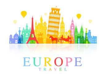 europe travel landmarks vector image