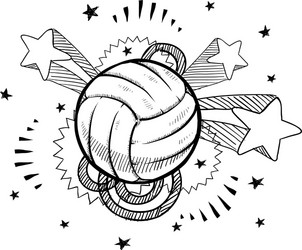 doodle pop volleyball vector image