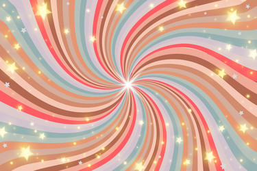 rainbow swirl background with stars and sparkles vector image