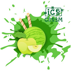 ice cream apple ball fruit dessert choose your vector image