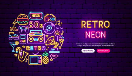 retro neon banner design vector image