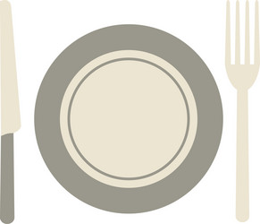 Fork knife and plate icon vector