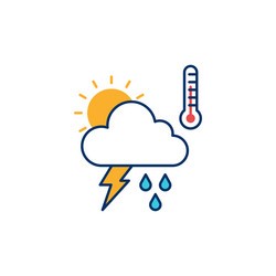 Weather icon line outline monoline vector