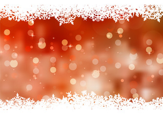 orange background with snowflakes eps 8 vector image