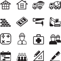 construction icon set 3 vector image