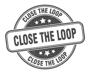 close loop stamp label round vector image