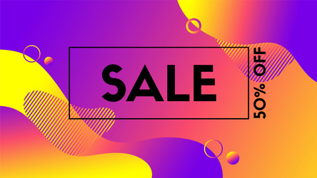 abstract sale banner colorful liquid fluid vector image