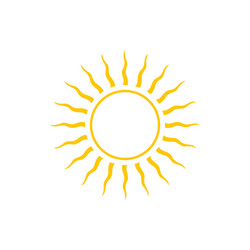 abstract yellow sun icon line style design vector image