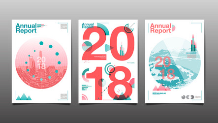 annual report 201820192020 cover brochure vector image