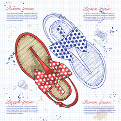 fashion sketch womens shoes vector image