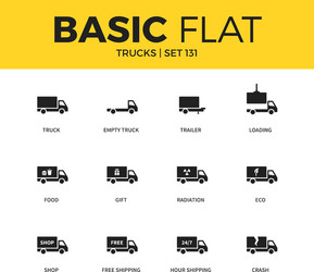 Basic set of trucks icons vector