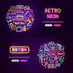 retro website banners vector image