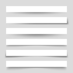 set white blank paper scraps with shadows page vector image