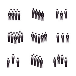 set people meeting crowd in flat style vector image