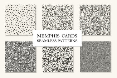 collection of seamless memphis patterns cards vector image