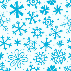 cartoon style seamless pattern snowflakes vector image