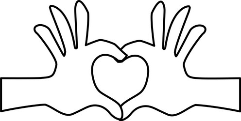 hands heart shape vector