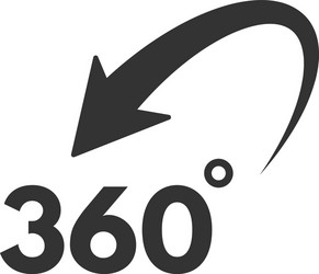 360 degree icon black symbol and rotation vector image