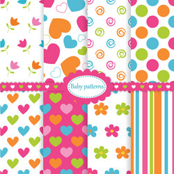 set of baby patterns vector image