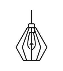 pendant light or ceiling lamp line icon lighting vector image