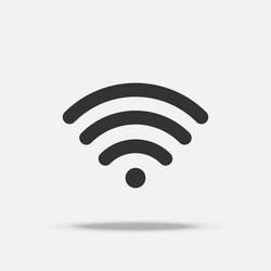 wifi internet flat icon with shadow vector image