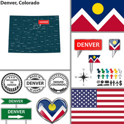 denver colorado set vector image