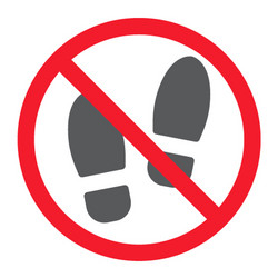 no shoes glyph icon prohibition and forbidden vector image