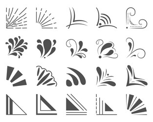 set of 20 hand drawn corners and design elements vector image