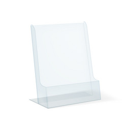 blank flyer glass or plastic transparent stand vector image